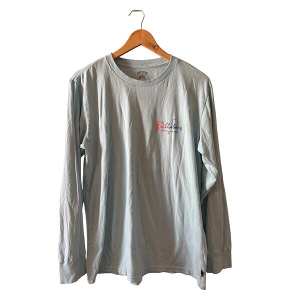 Billabong Long Sleeve Graphic T Shirt Light Blue M - Picture 1 of 4